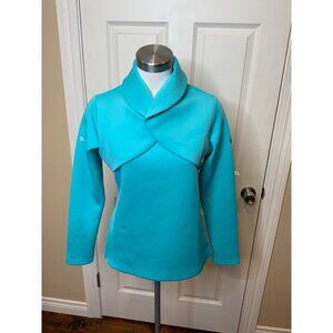 Levelwear Verve Juliet Arctic Blue Scuba Mock Neck Shirt, Size S, NWT! $109